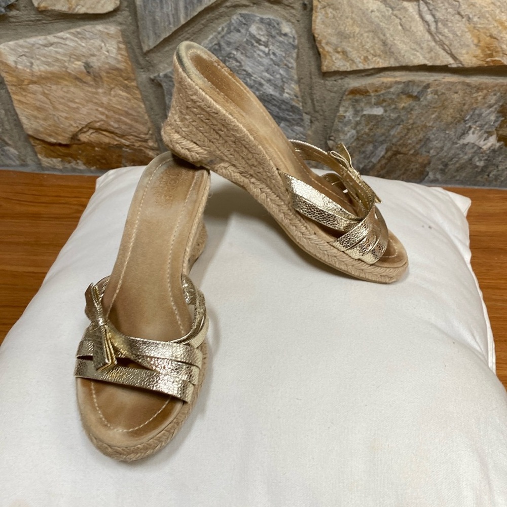 J CREW GOLD STELLA ESPADRILLES SIZE 7